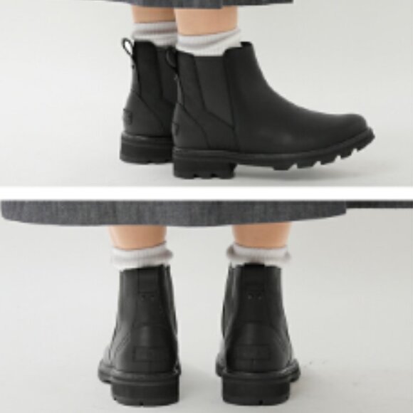 HOLIDAY SALE⭐️ SOREL BLACK LEATHER CHELSEA ANKLE BOOTS WATERPROOF - Picture 9 of 11